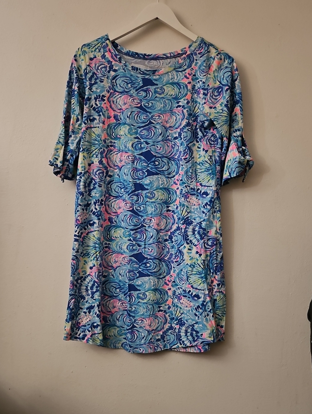 Lilly Pulitzer Blue Multicolor Swirl  Dress  M